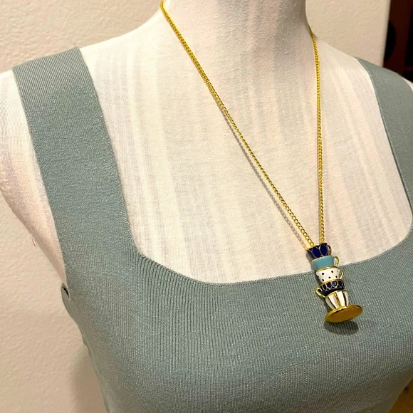 Custom teacup charm gold necklace. Tiny colorful coffee cup. Unique style. - Picture 5 of 6